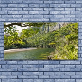 Obraz na akrylátovom skle Jazero príroda 120x60 cm