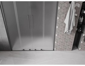 Mexen Velar Duo, posuvné sprchové dvere do otvoru 160 cm, 8mm sklo námraza, grafit brúsený, 871-160-000-32-66