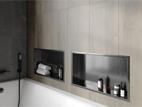 Mexen X-Wall-R, polica na zapustenie s prírubou  60 x 30 cm, grafitová matná - 19E0603010