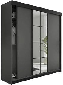 Skriňa Lamaro 200 grafit antracit + čierne vložky