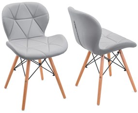 Bestent Jedálenské stoličky 4ks kožené Light Grey