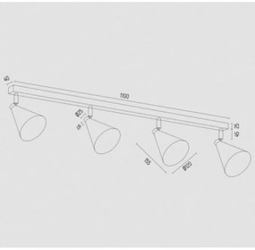 Argon 1805 - Bodové svietidlo LUCINDA 4xE14/7W/230V čierna/zlatá