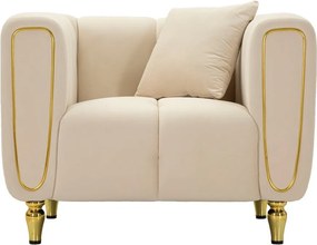 Krémové zamatové kreslo Alma – Mauro Ferretti