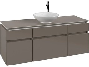 VILLEROY &amp; BOCH Legato závesná skrinka pod umývadlo na dosku (umývadlo v strede), 5 zásuviek, 1400 x 500 x 550 mm, Truffle Grey, B58600VG