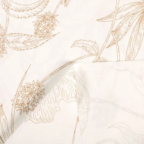 Biante Bavlnený záves Sandra SA-425 Hnedé listy na smotanovom 140x200 cm