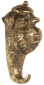 Zlatý nástenný dekoračné háčik psa s čiapkou - 7 * 5 * 13 cm
