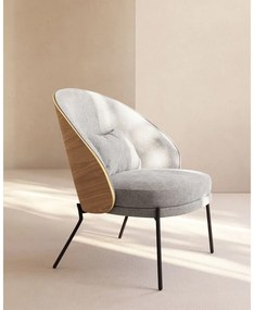 Kreslo v sivo-prírodnej farbe Eamy – Kave Home