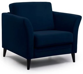 Tmavomodré zamatové kreslo Eden – Scandic