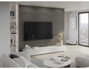 Mexen Lam-F, akustické stenové lamely 275 × 30 cm, plstený podklad 8 mm, technická dyha, dub oceľový, S105-275307-3015-006