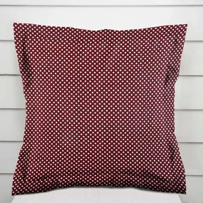 Biante Bavlnená obliečka na vankúš s lemom Sandra SA-339 Biele bodky na tmavo červenom 50 x 50 cm