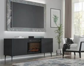TV skrinka/stolík s elektrickým krbom FPB 2D 170 C Rowanna (čierna). Akcia -20%. Vlastná spoľahlivá doprava až k Vám domov. 1125091