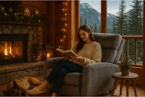 Relaxačné kreslo René rozkladacie šedé