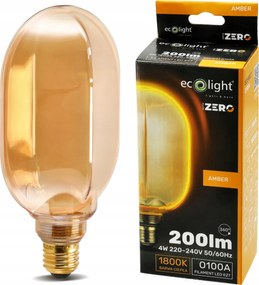 ECOLIGHT Dekoratívna LED žiarovka E27 4W 200lm O100 Amber Retro - rada ZERO