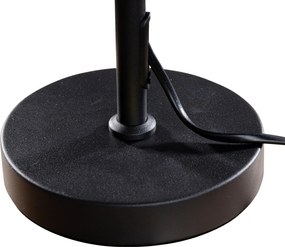 Stolová lampa čierna s taupe zamatovým tienidlom 35 cm - Parte