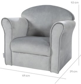 Svetlosivé zamatové detské kresielko Lil Sofa – Roba