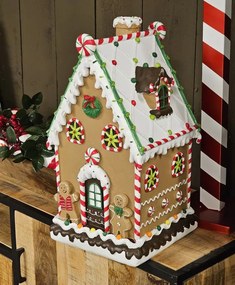 Hnedá zdobená perníková chalúpka Gingerbread House - 28*28*51 cm