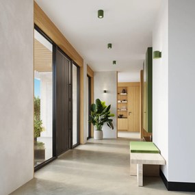 Nástenné svietidlo Orbis, 1x olivovo zelené betónové tienidlo