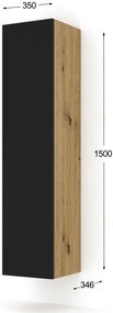 Skrinka Dual 150 (dub artisan + čierna). Akcia -21%. Vlastná spoľahlivá doprava až k Vám domov. 1124860