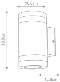 Elstead - LED Vonkajšie nástenné svietidlo MAGNUS 2xGX53/9W/230V IP44