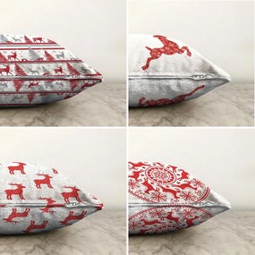Súprava 4 vianočných žinylkových obliečok na vankúš Minimalist Cushion Covers Reindeer, 55 x 55 cm