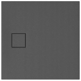 Cersanit Tako Slim, štvorcová sprchová vanička 80x80x4 cm + šedý sifón, šedá matná, S932-161