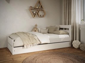 Detská posteľ EMILEK so šuplíkom - 180x90 cm - biela