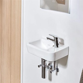 VILLEROY &amp; BOCH O.novo Compact závesné umývadielko s otvorom vpravo, s prepadom, 360 x 250 mm, biela alpská, 43433601