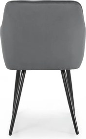 Sada šiestich jedálenských stoličiek DIAMANTE zamatové, grafitové / čierne nohy (6 ks)
