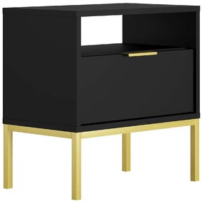 Nočný Stolík Austin Čierna/Zlatý