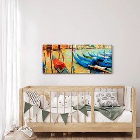 Obraz - Prístav v Benátkach (120x50 cm)