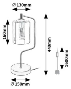 Rabalux 74202 - Stolná lampa PEREZ 1xE27/40W/230V