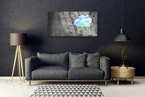 Skleneny obraz Dziura popękana ściana 125x50 cm