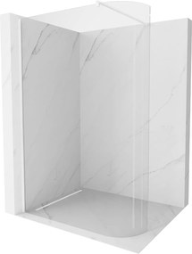 Mexen Kioto, zaoblená sprchová zástena 130 x 200 cm, 8mm číre sklo, biely profil, 800-130-101-20-06