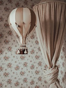 Dekoračný lietajúci balón béžová/biela – dekorácia do detskej izby S-28cm x 16cm