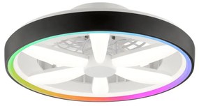 Brilliant - LED RGBW Stropný ventilátor so svetlom GAIANO LED/48W/230V čierna +DO
