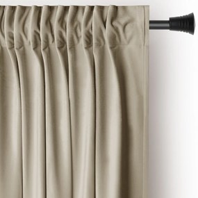 Hnedý/béžový zamatový dimout záves 140x245 cm Pleat – Restilo