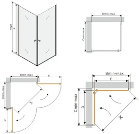 Mexen Pretoria DUO sprchovací kút 80x95cm, 6mm sklo, chrómový profil-číre sklo, 852-080-095-02-00