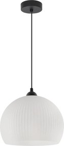 Závesné svietidlo Riffle 5, 1x biele sklenené tienidlo, b