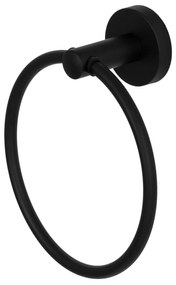 Gamma Roy, okrúhly držiak na uterák 15cm, čierna matná, GMA-UR-ROY-BK