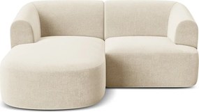 Béžová zamatová rohová pohovka (ľavý roh/s leňoškou) Campi – Cosmopolitan Design