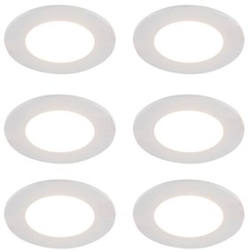 Sada 6 bielych zapustených bodoviek s LED Dim to Warm 7W IP65 - Blanca