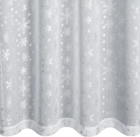 VIANOČNÁ ZÁCLONA NA KRÚŽKOCH SNOW 140X250 CM VZOROVANÁ