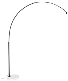 Moderná oblúková lampa čierna s bielym nastaviteľná bez tienidla - XXL