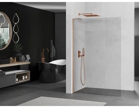 Mexen Kioto L, sprchová zástena Walk-In 105 x 200 cm, 8mm číre sklo, medený matný profil, 800-105-103-65-00