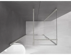 Mexen Velar, sprchový kút s posuvnými dverami 140 x 100 cm, 8mm číre sklo, brúsená oceľ, 871-140-100-01-97
