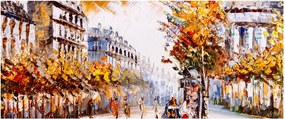 Obraz - Ulica v Paríži (120x50 cm)