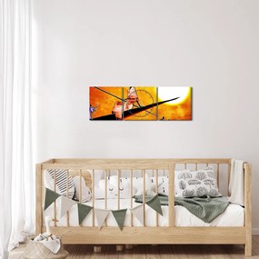 Obraz dobovej starovekej maľby (s hodinami) (90x30 cm)