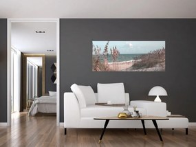 Obraz - Ružová pláž (120x50 cm)