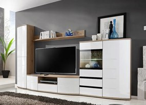 Obývacia stena Olivia 24 Srw O1 (s osvetlením) (san remo lesk biely)