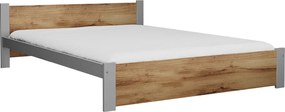 Posteľ IKAROS 120 x 200 cm, dub artisan/sivá Rošt: S latkovým roštom, Matrac: Matrac Coco Maxi 20 cm